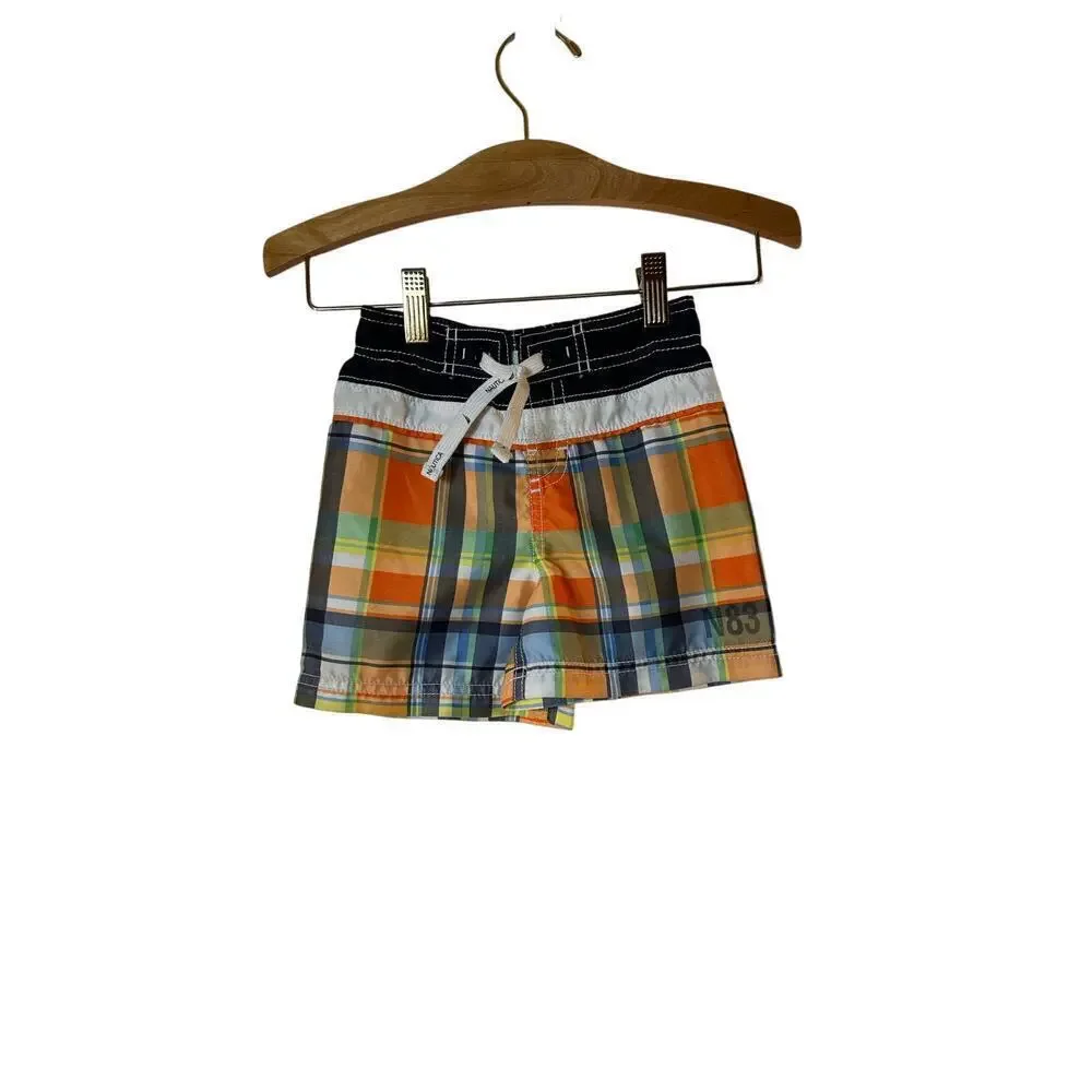 NAUTICA Boy’s Plaid Swim Trunks / Size: 18 Months